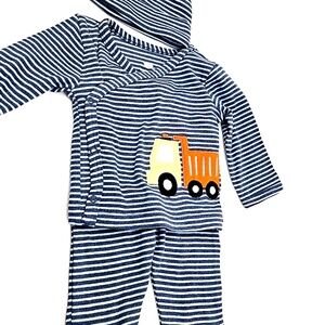 Koala Baby Outfit Set Size 0/3m Boys Matching 3pc Set Top Pants Hat Dump Truck